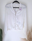 Veste blanche à imprimé japonais au dos