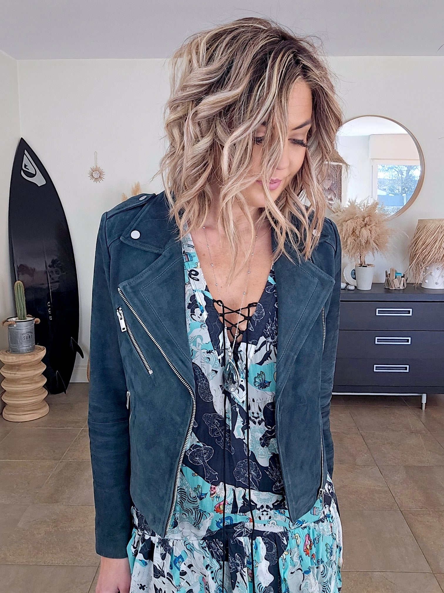 Perfecto 100% cuir bleu pétrole - 𝐌𝐚𝐫𝐢𝐧𝐚𝟒𝟒𝐟𝐚𝐦𝐢𝐥𝐲