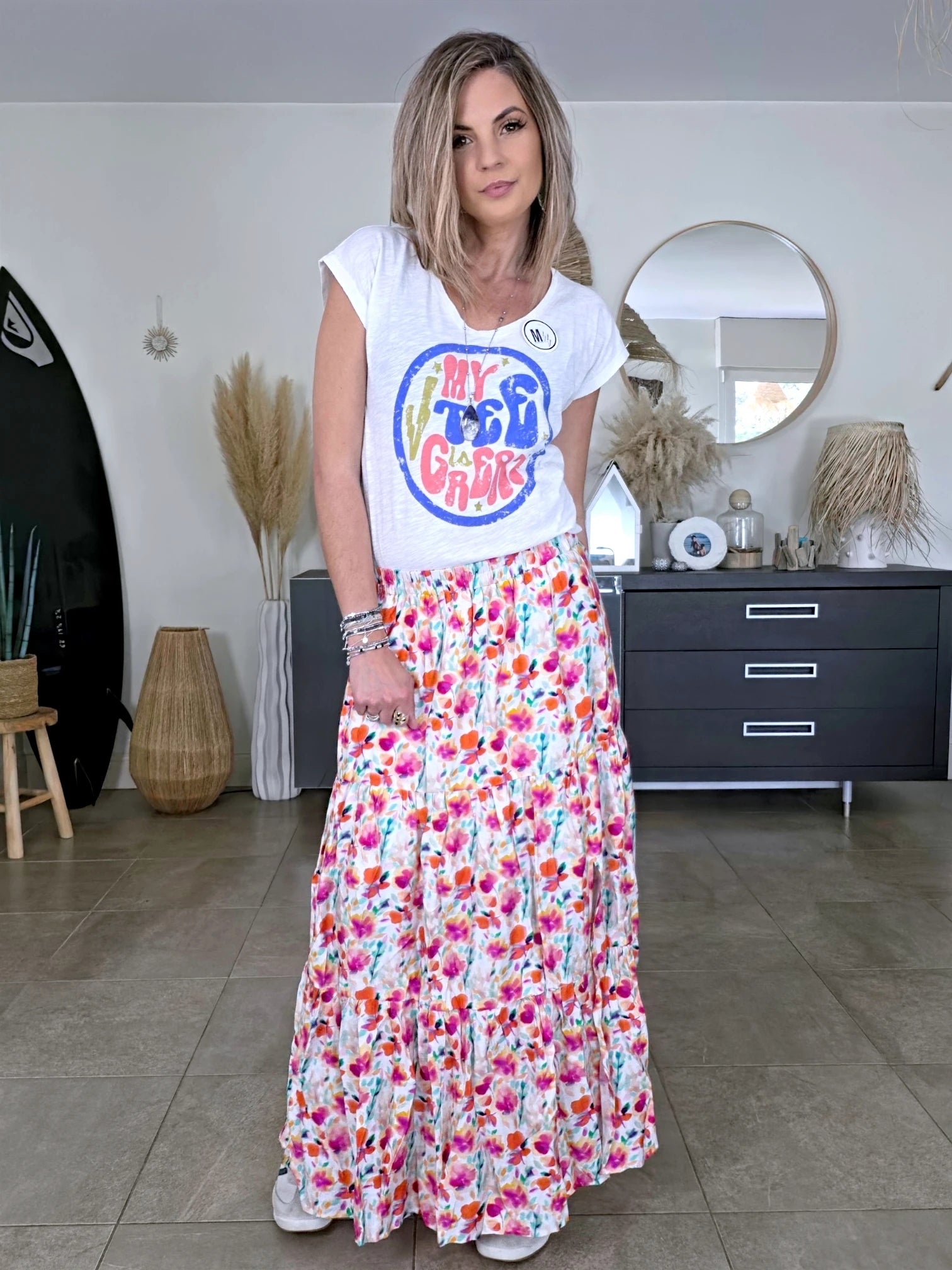 T-shirt blanc "My tee great" - 𝐌𝐚𝐫𝐢𝐧𝐚𝟒𝟒𝐟𝐚𝐦𝐢𝐥𝐲