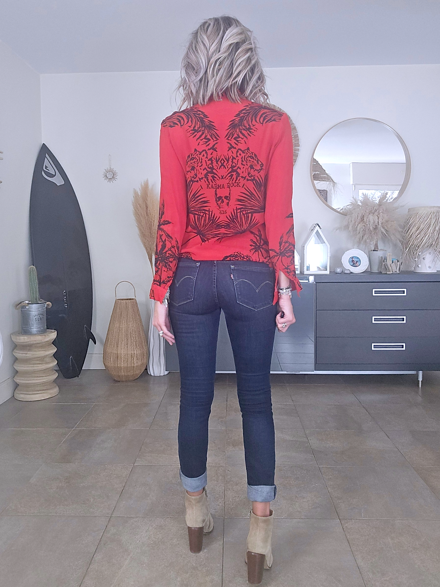 Chemise rock rouge vif - 𝐌𝐚𝐫𝐢𝐧𝐚𝟒𝟒𝐟𝐚𝐦𝐢𝐥𝐲