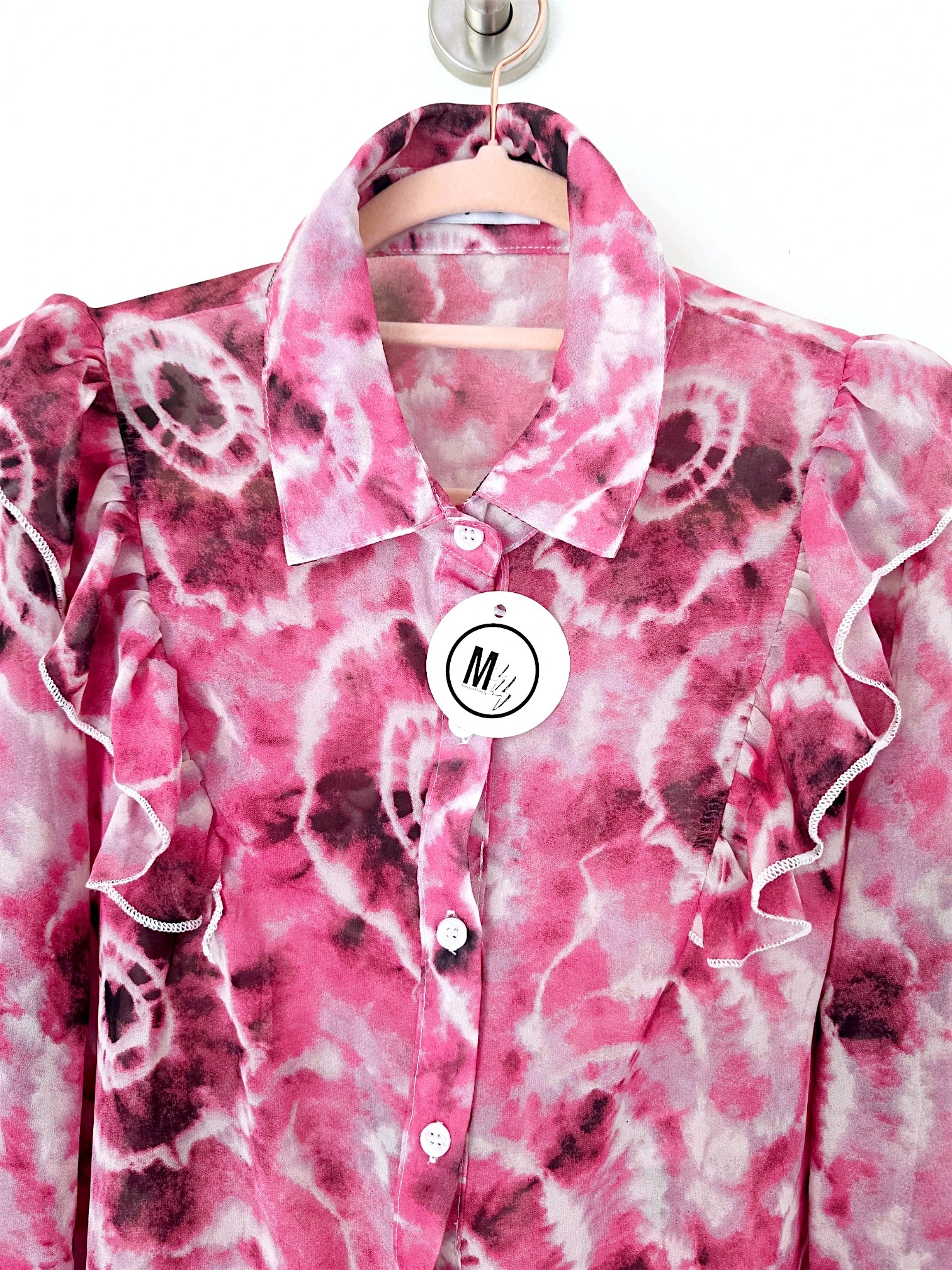 Chemise tie and dye rose fuchsia
