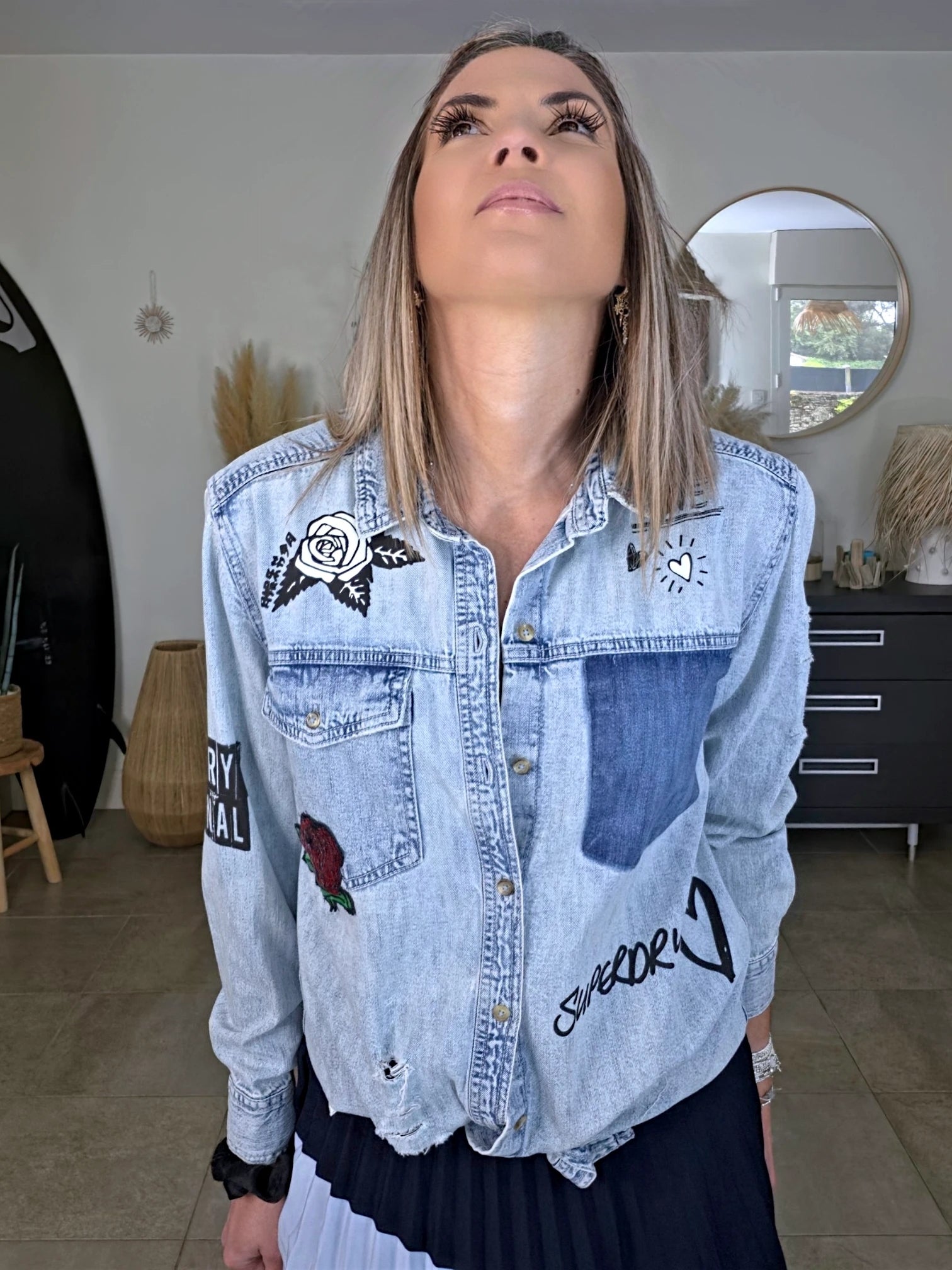 Chemise destroy en jean