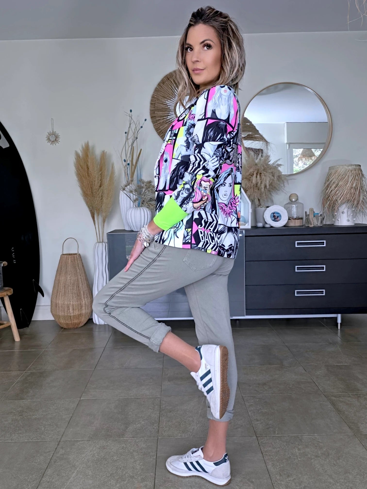 Pantalon 7/8è jeeging kaki-beige
