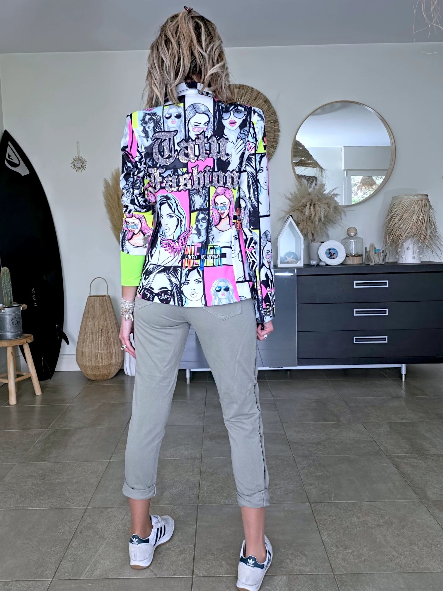 Pantalon 7/8è jeeging kaki-beige