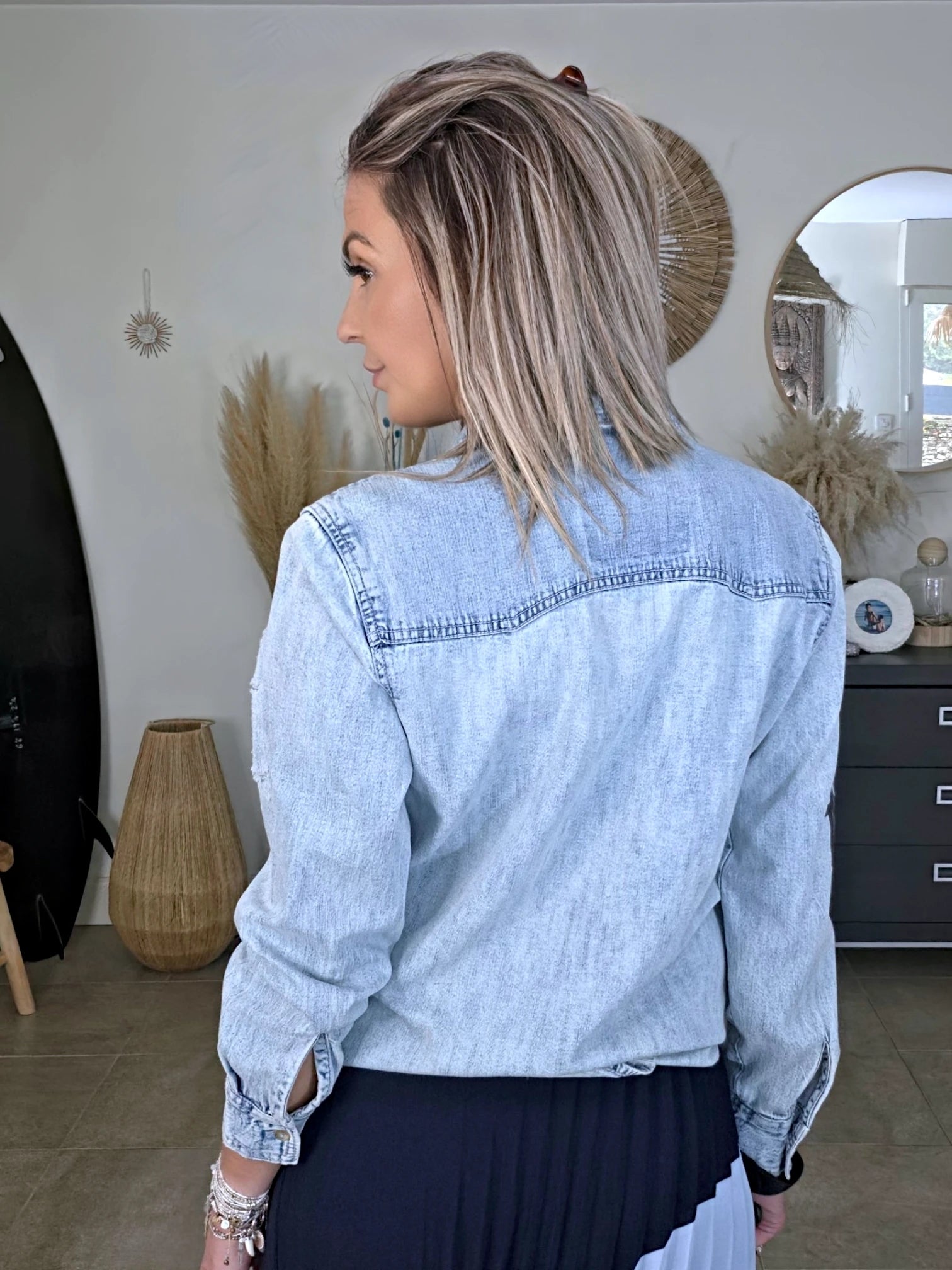 Chemise destroy en jean