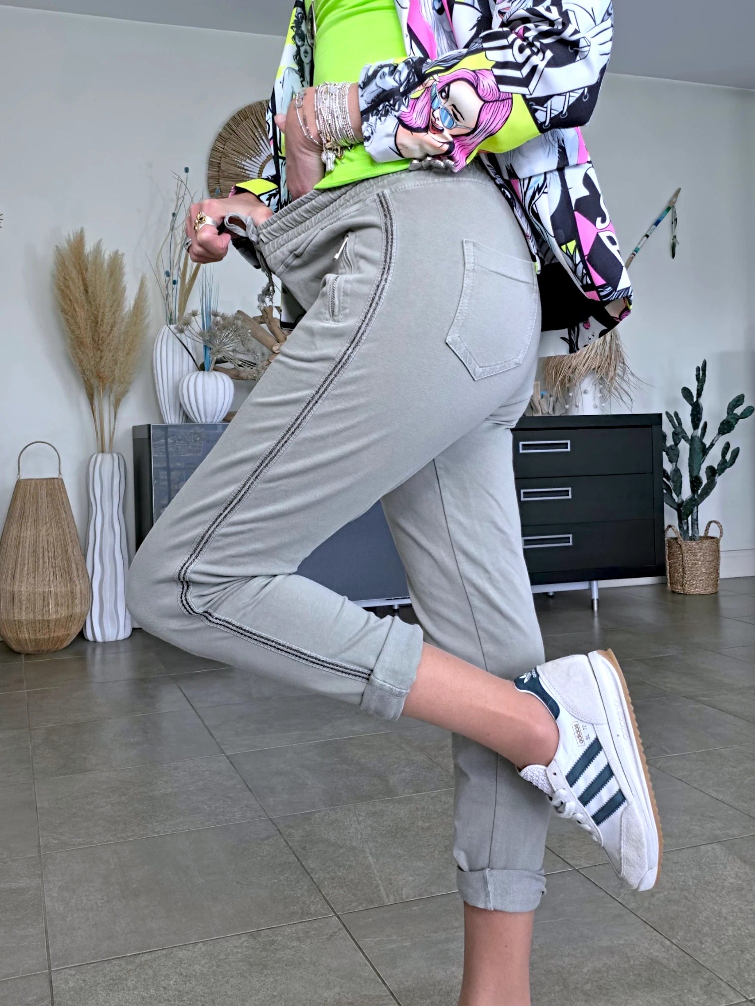 Pantalon 7/8è jeeging kaki-beige