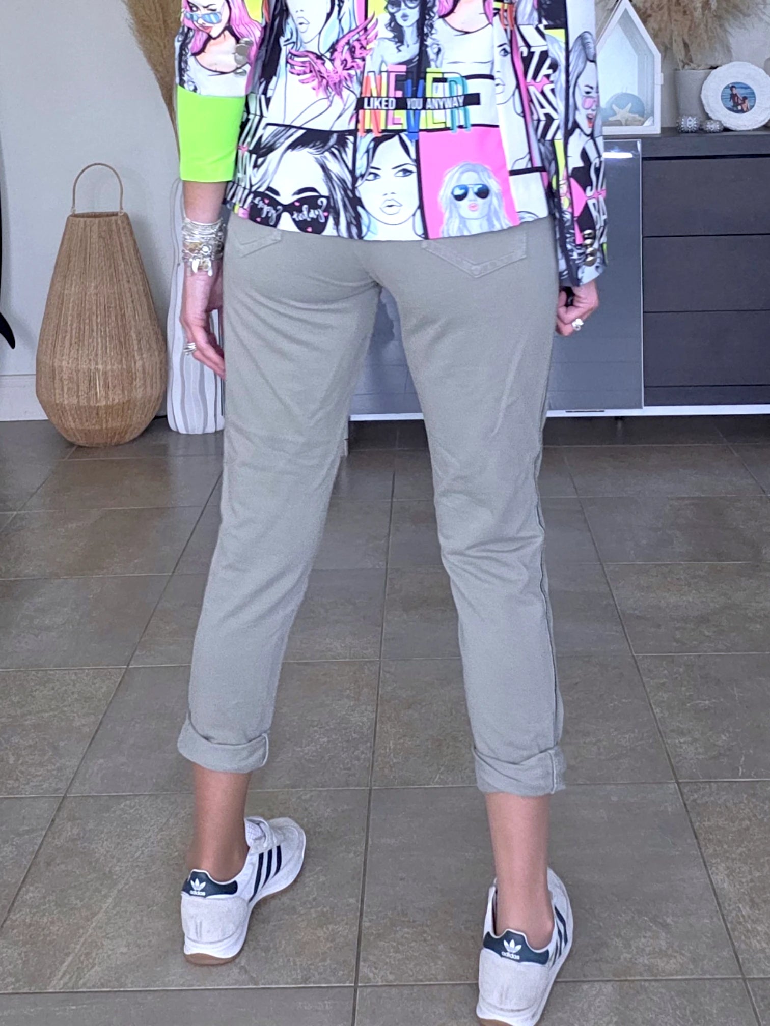 Pantalon 7/8è jeeging kaki-beige