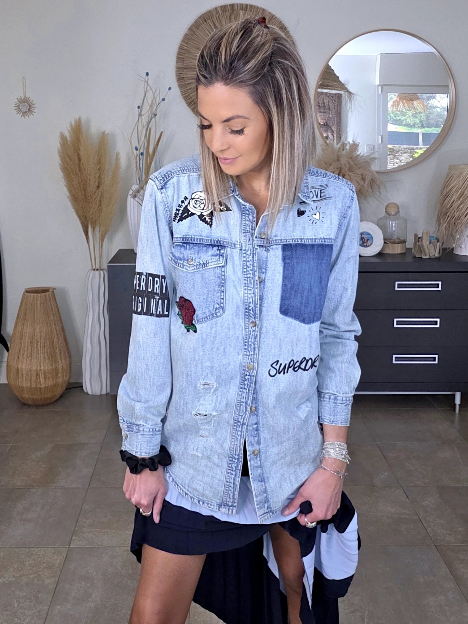 Chemise destroy en jean