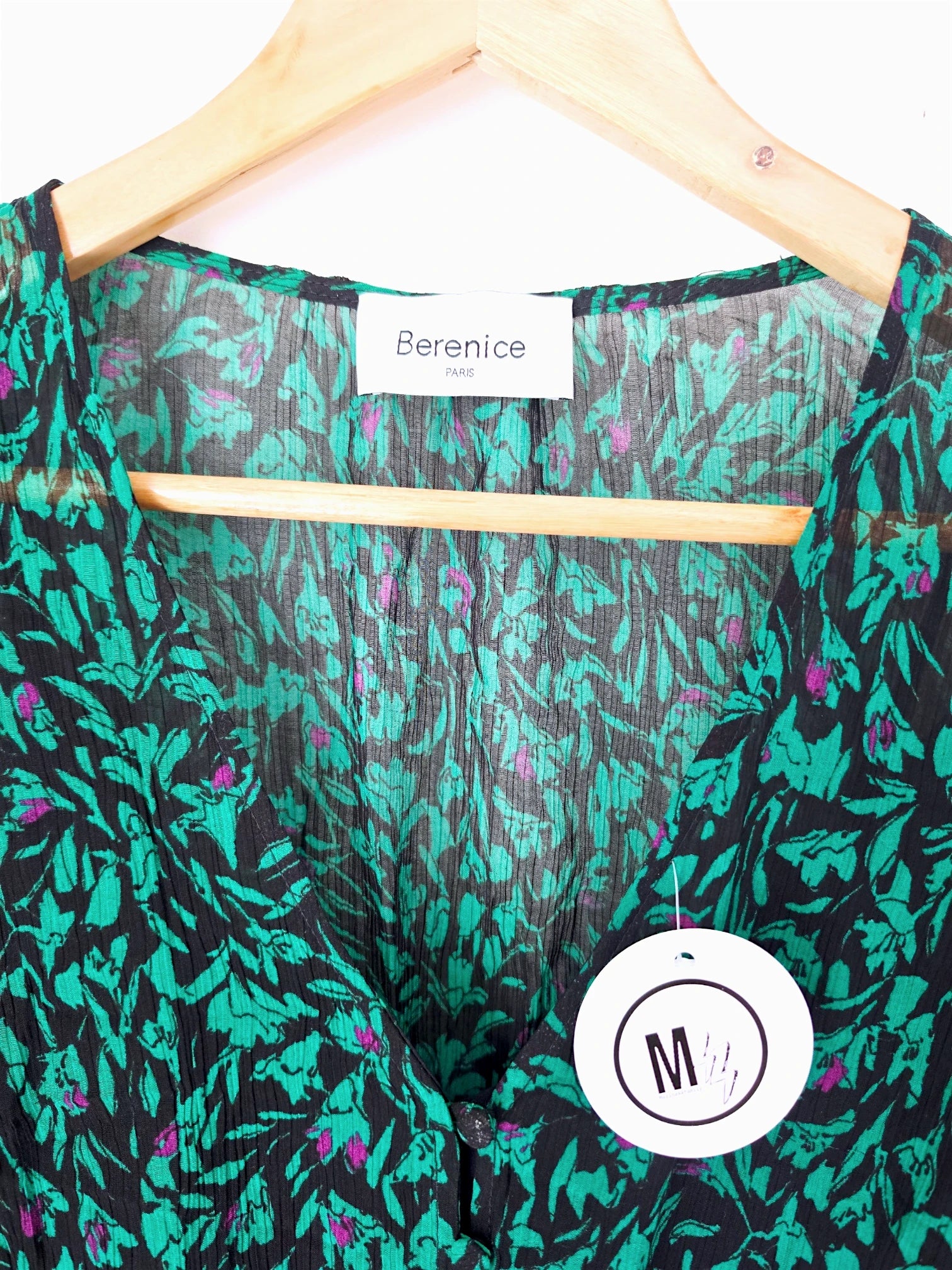 Robe Verte à imprimé noir