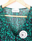 Robe Verte à imprimé noir