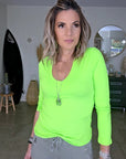 T-shirt en lycra vert-jaune fluo
