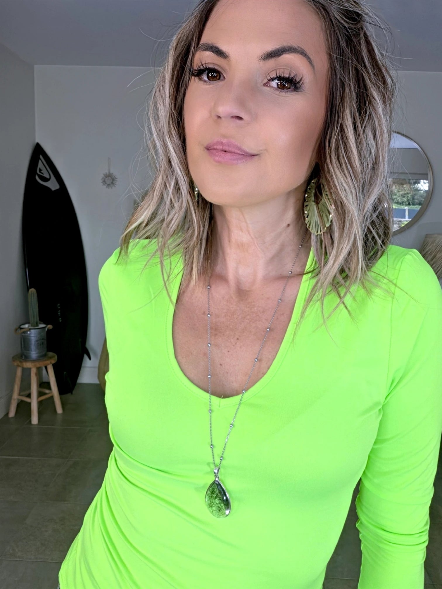 T-shirt en lycra vert-jaune fluo