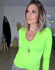 T-shirt en lycra vert-jaune fluo