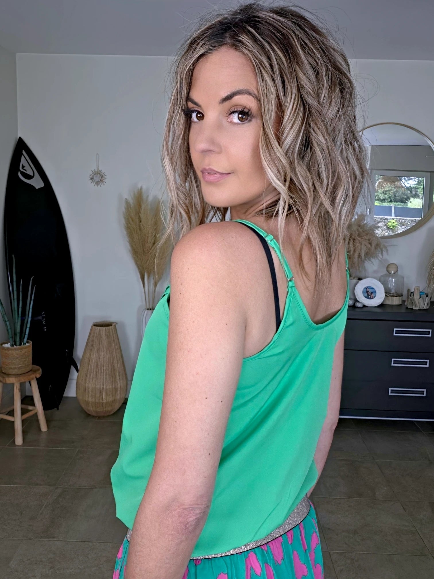 Débardeur vert fluo