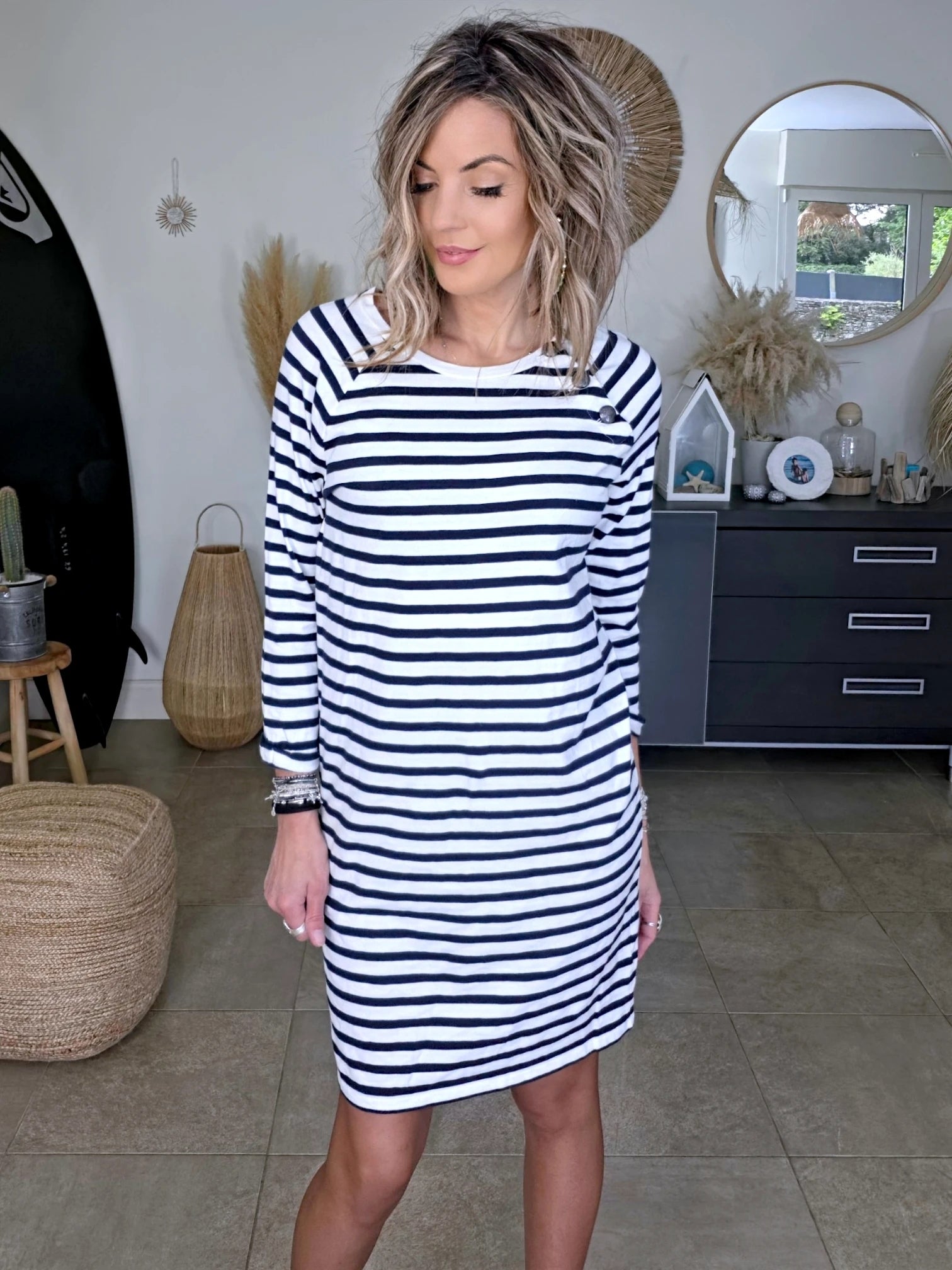 Robe marinière maille en coton - 𝐌𝐚𝐫𝐢𝐧𝐚𝟒𝟒𝐟𝐚𝐦𝐢𝐥𝐲
