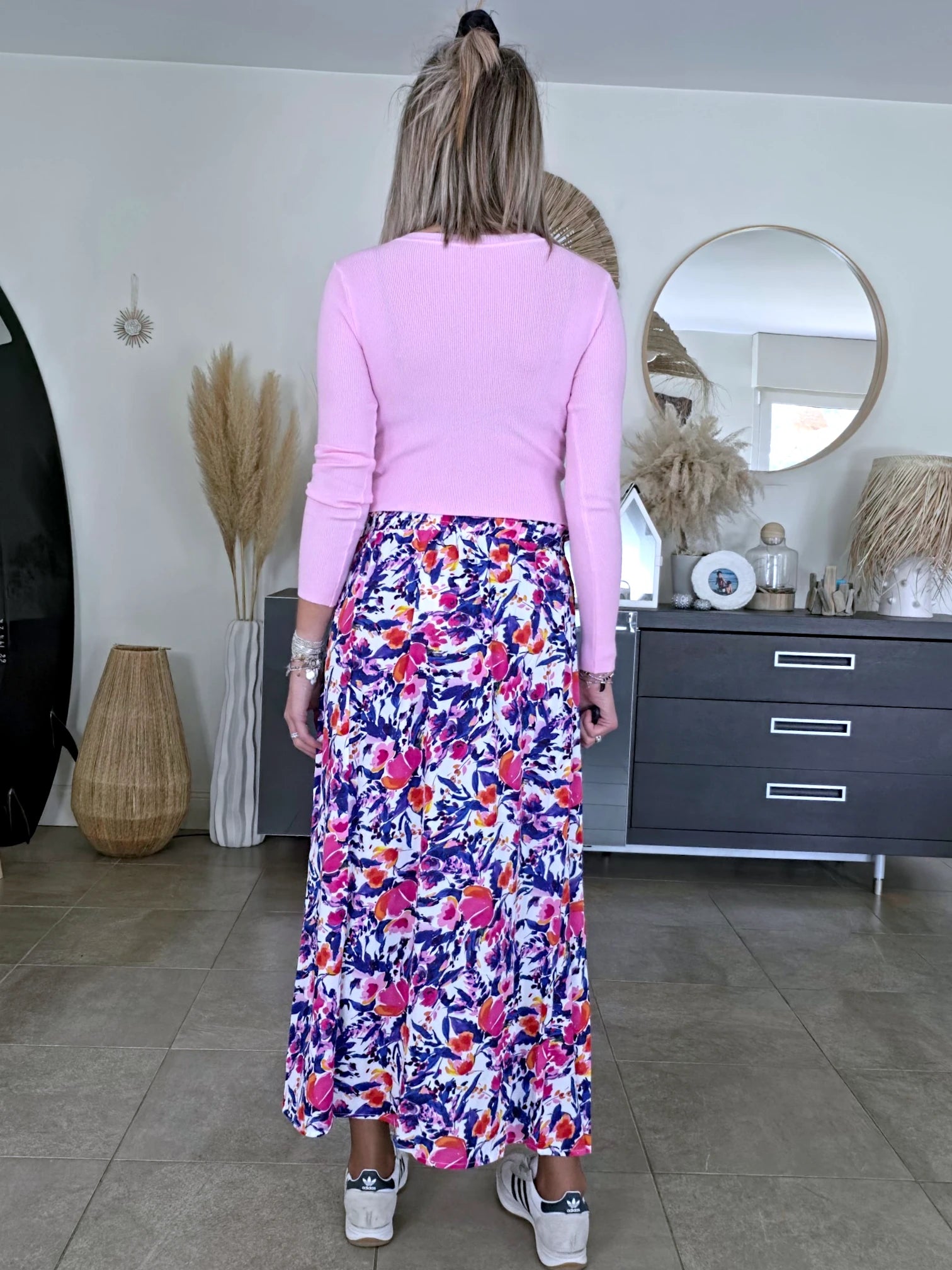 Pull rose à maille fine côtelée - 𝐌𝐚𝐫𝐢𝐧𝐚𝟒𝟒𝐟𝐚𝐦𝐢𝐥𝐲