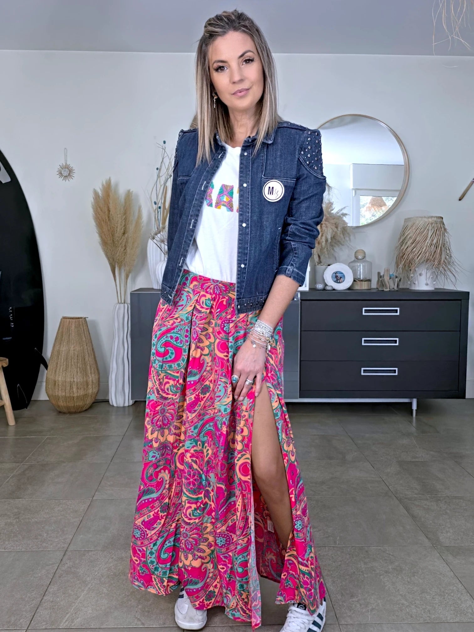 Veste originale en jean bleu brut