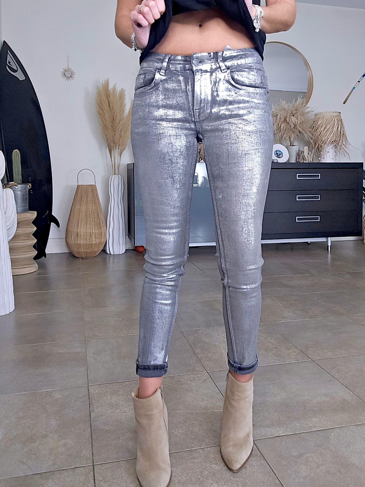 Pantalon argenté - 𝐌𝐚𝐫𝐢𝐧𝐚𝟒𝟒𝐟𝐚𝐦𝐢𝐥𝐲