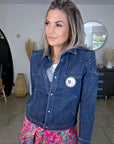 Veste originale en jean bleu brut
