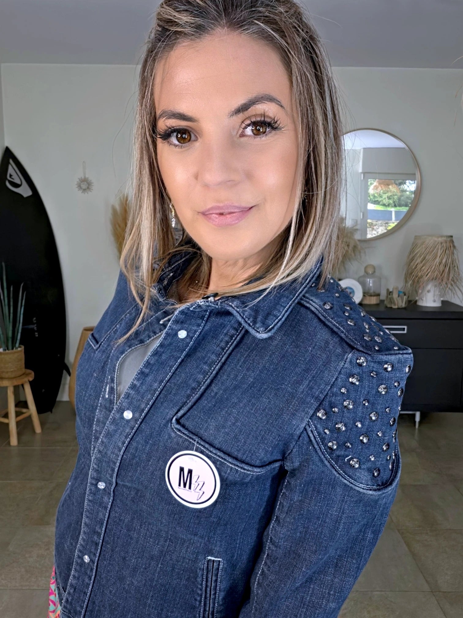 Veste originale en jean bleu brut