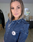 Veste originale en jean bleu brut