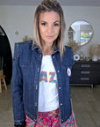 Veste originale en jean bleu brut