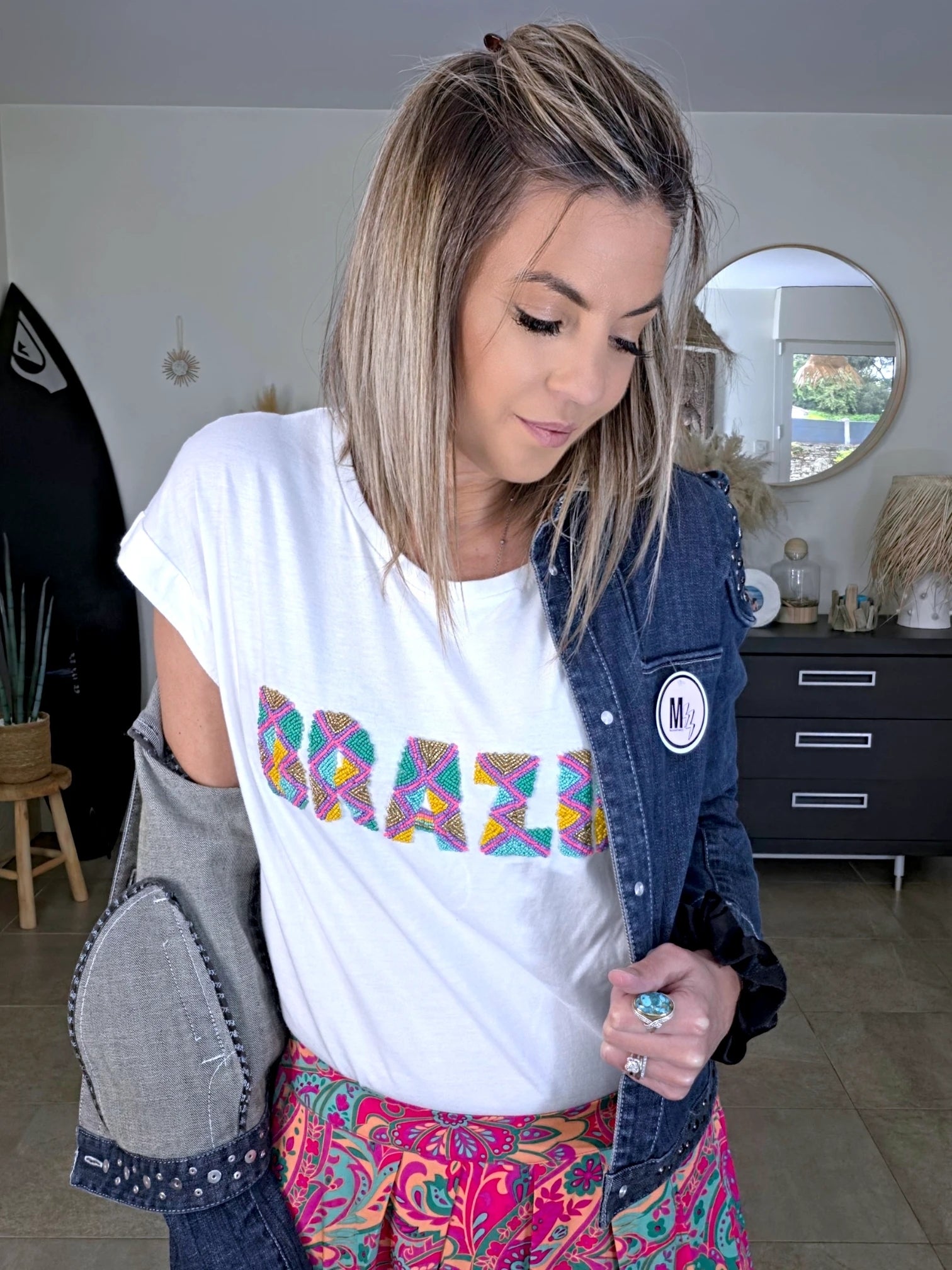 T-shirt blanc Brazil