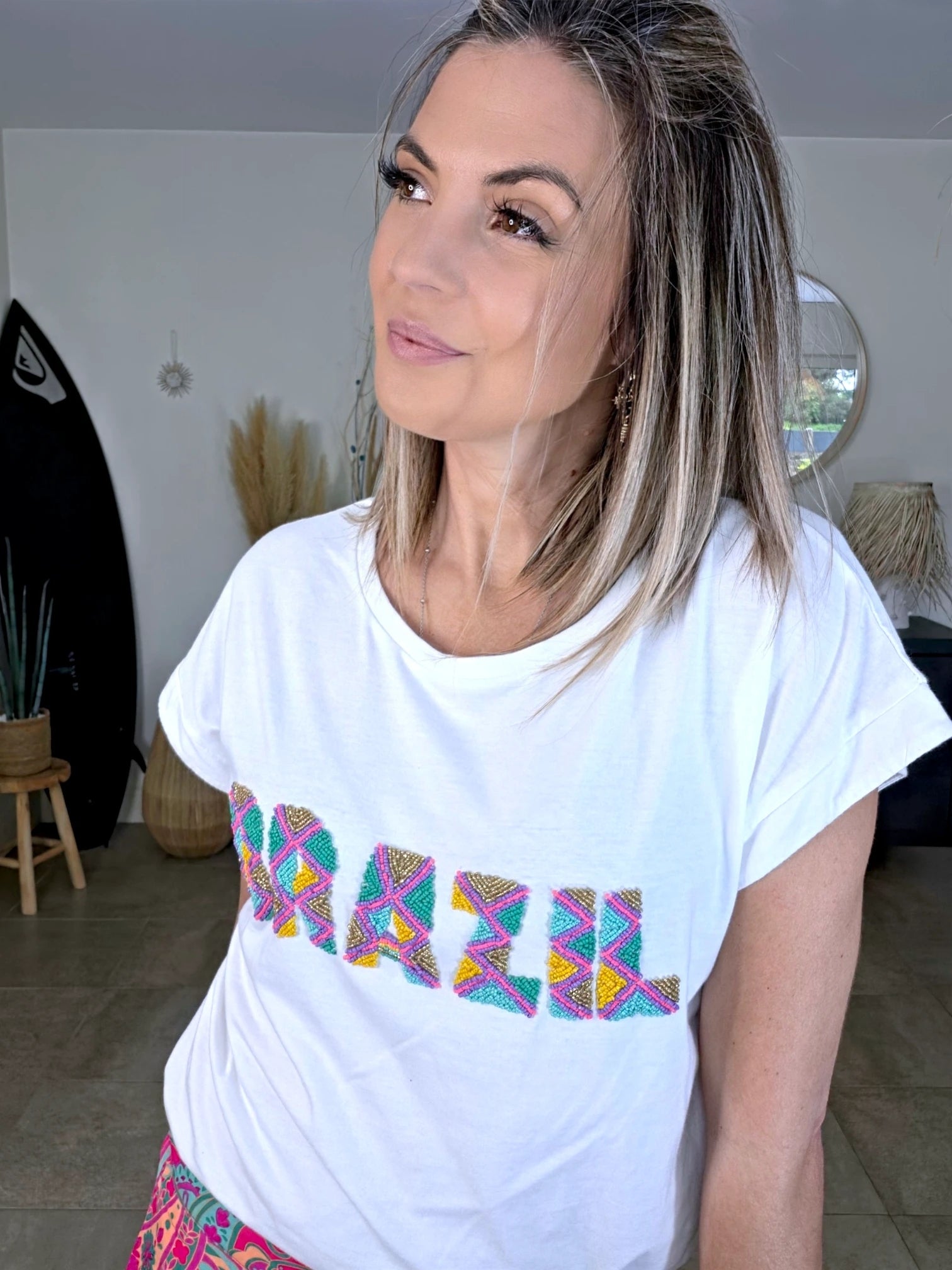 T-shirt blanc Brazil