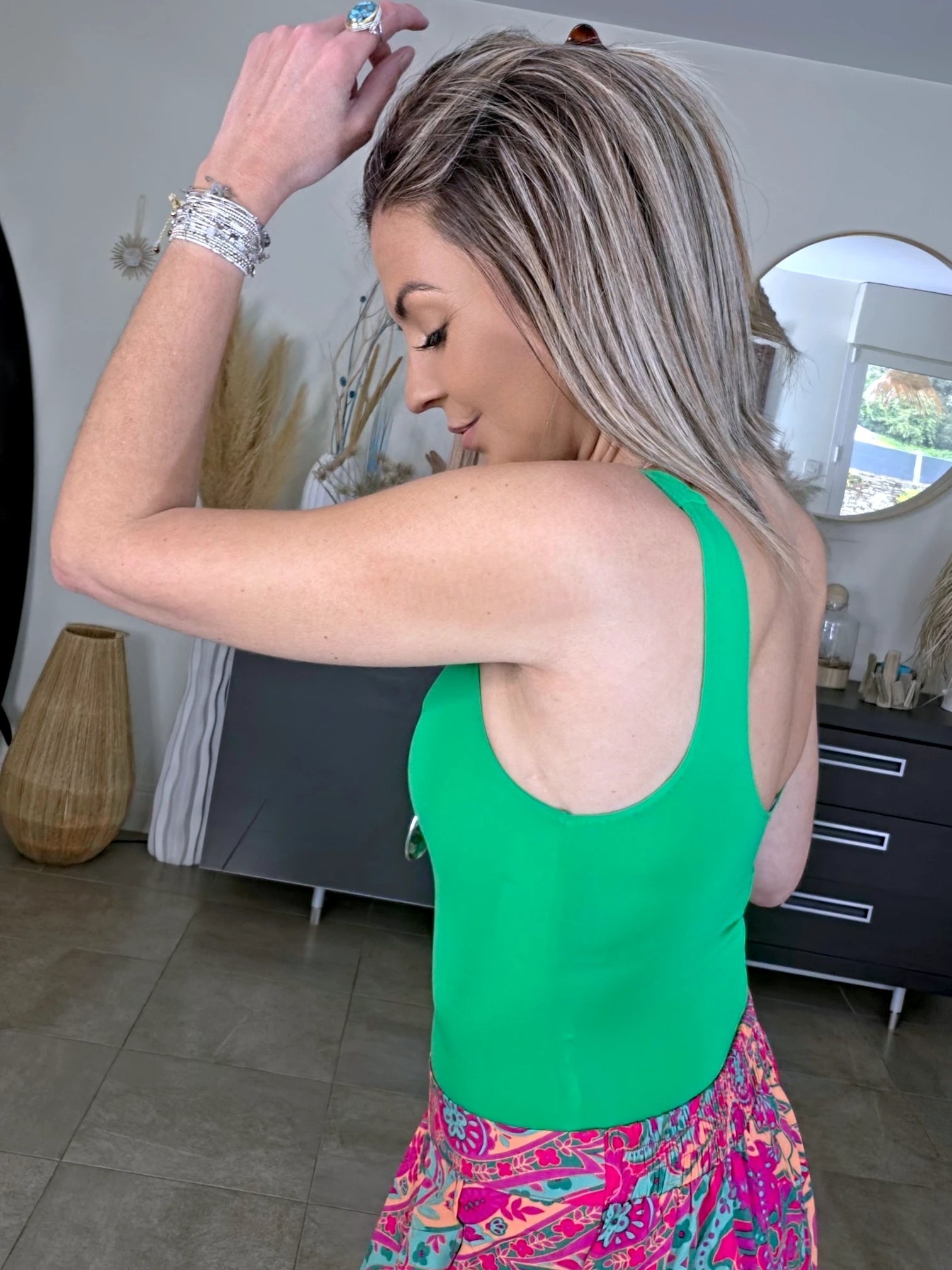 Body en lycra vert