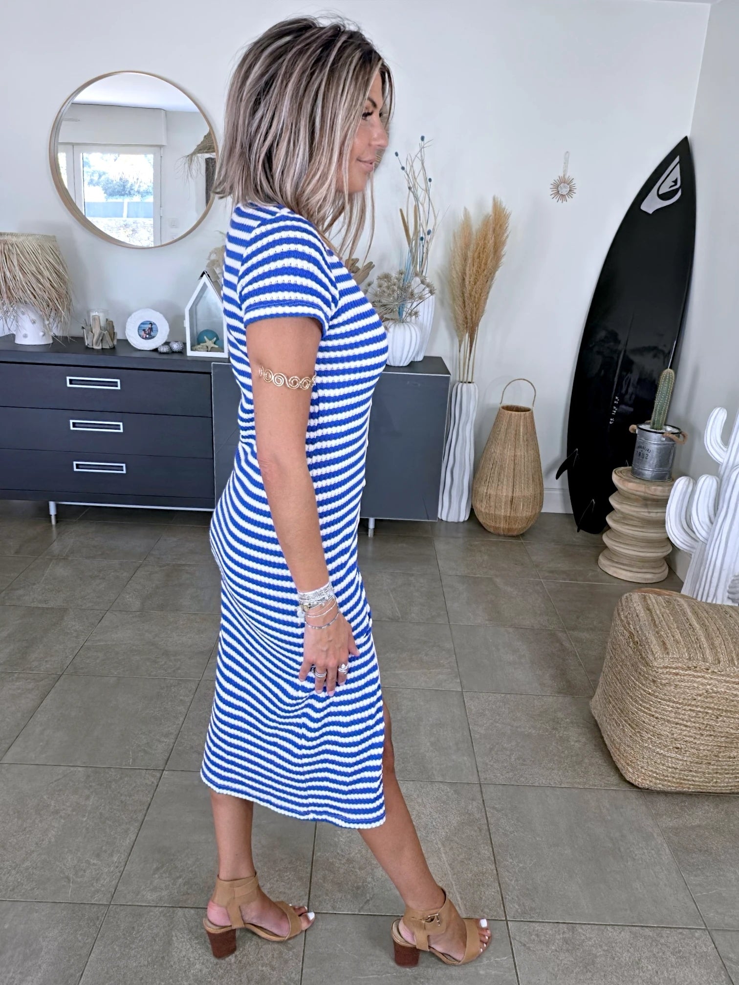 Robe marinière en maille