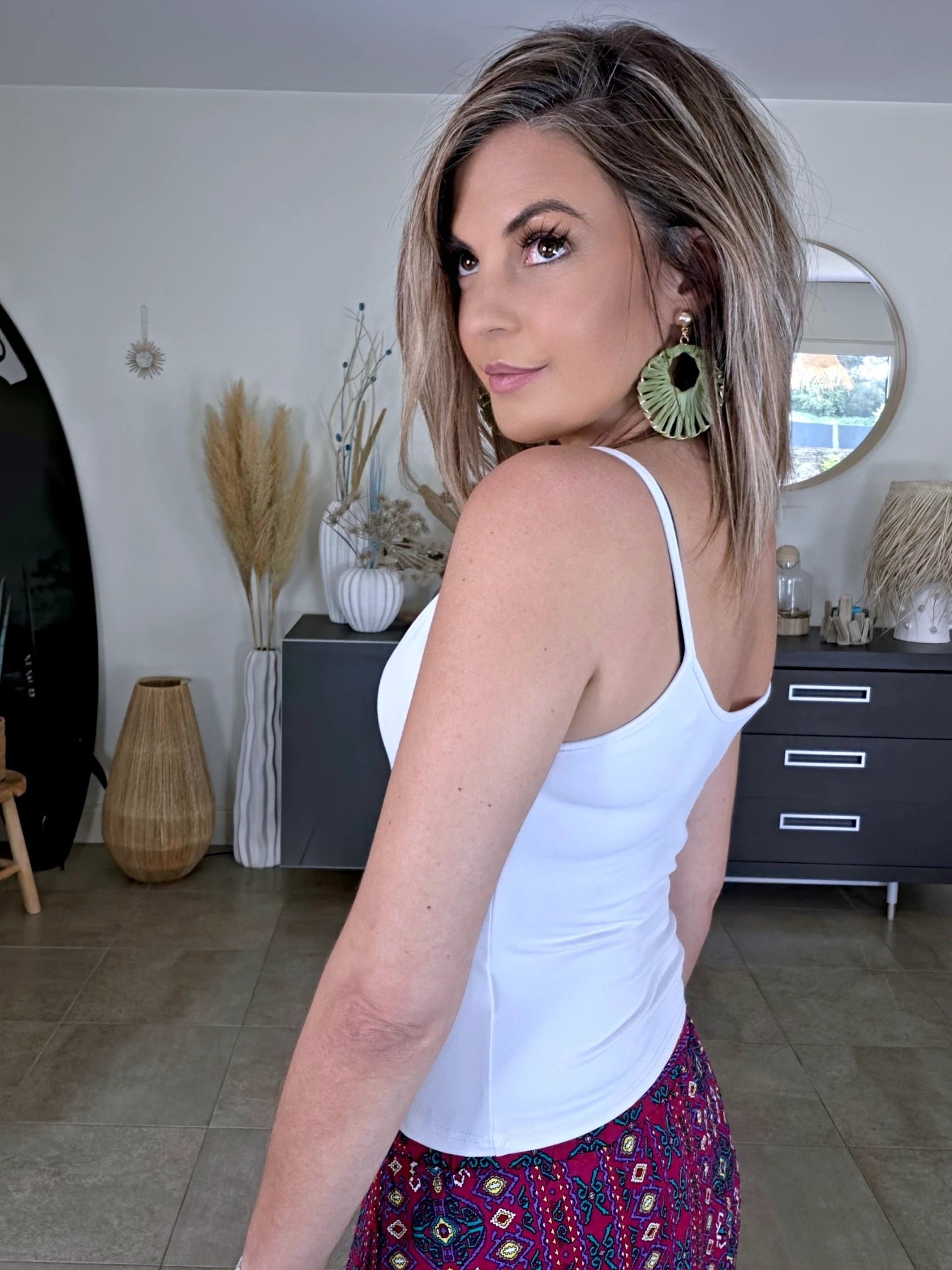 Débardeur blanc en lycra