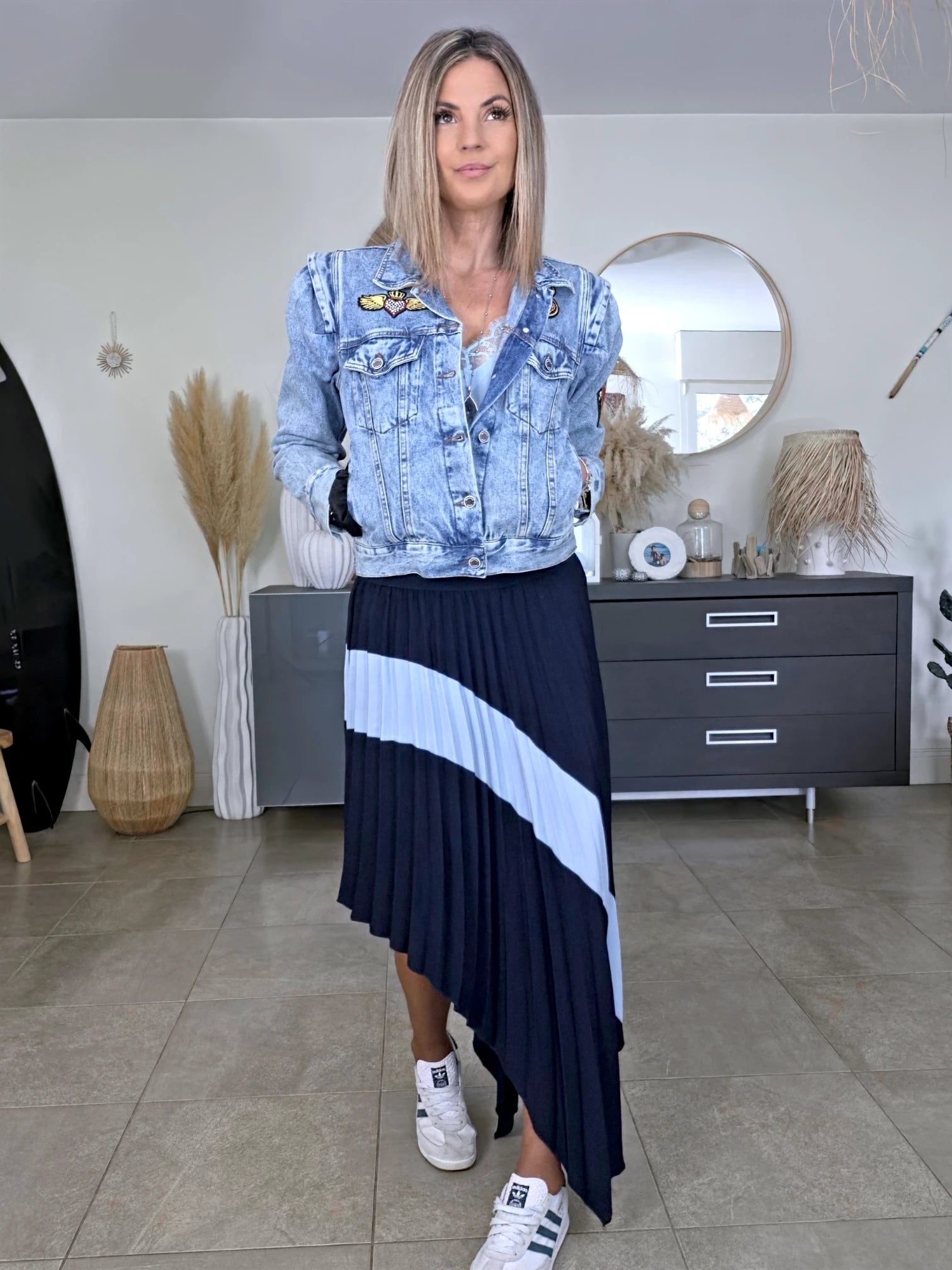 Veste en jean endlessy avec écussons