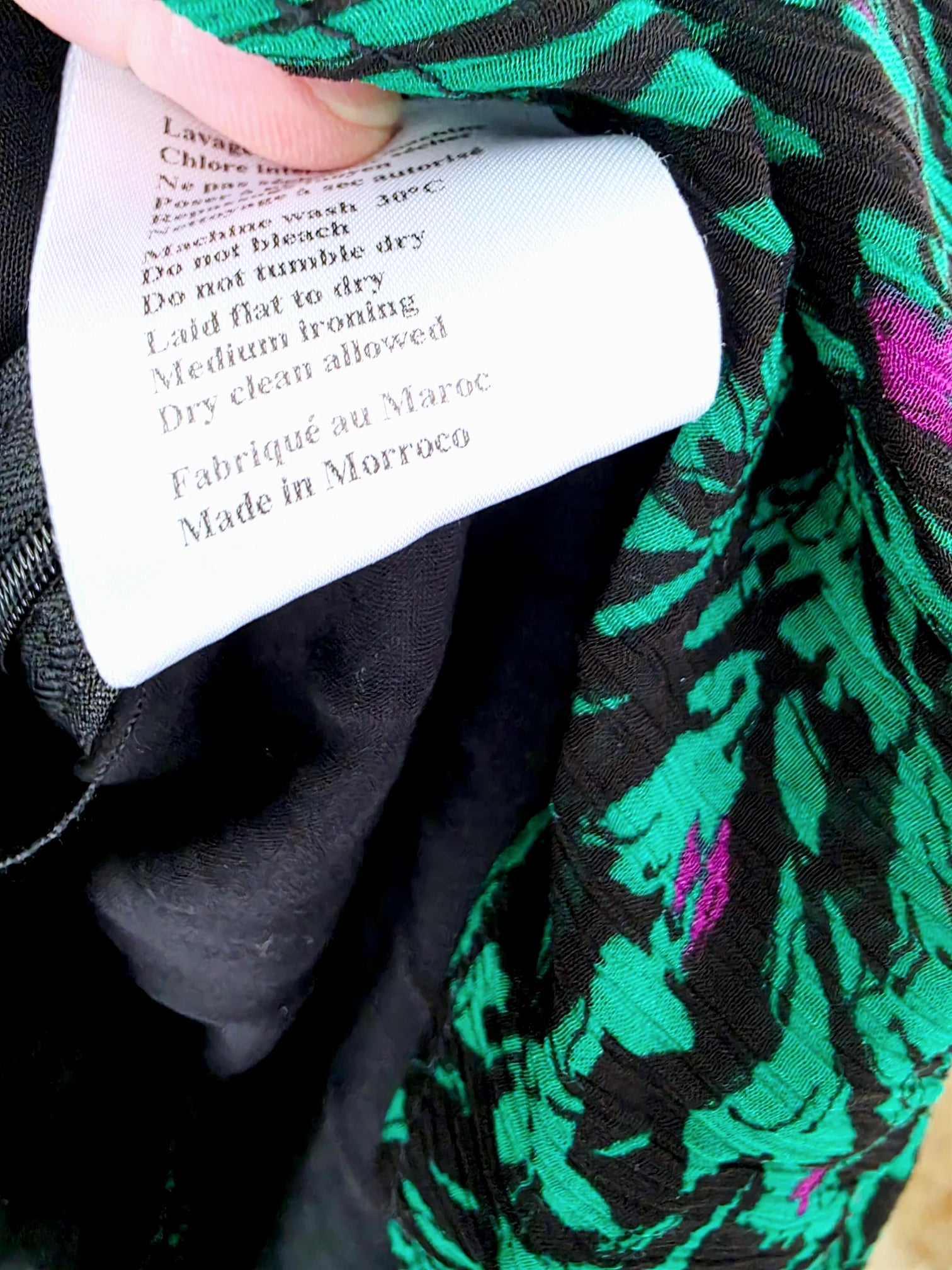 Robe Verte à imprimé noir