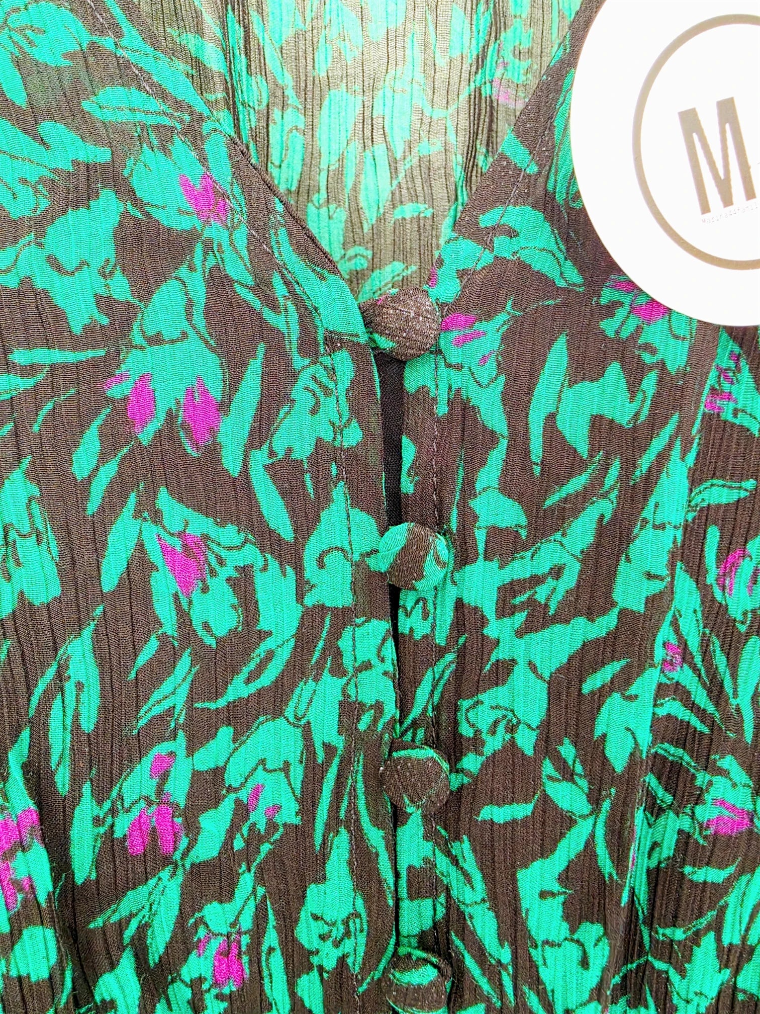 Robe Verte à imprimé noir