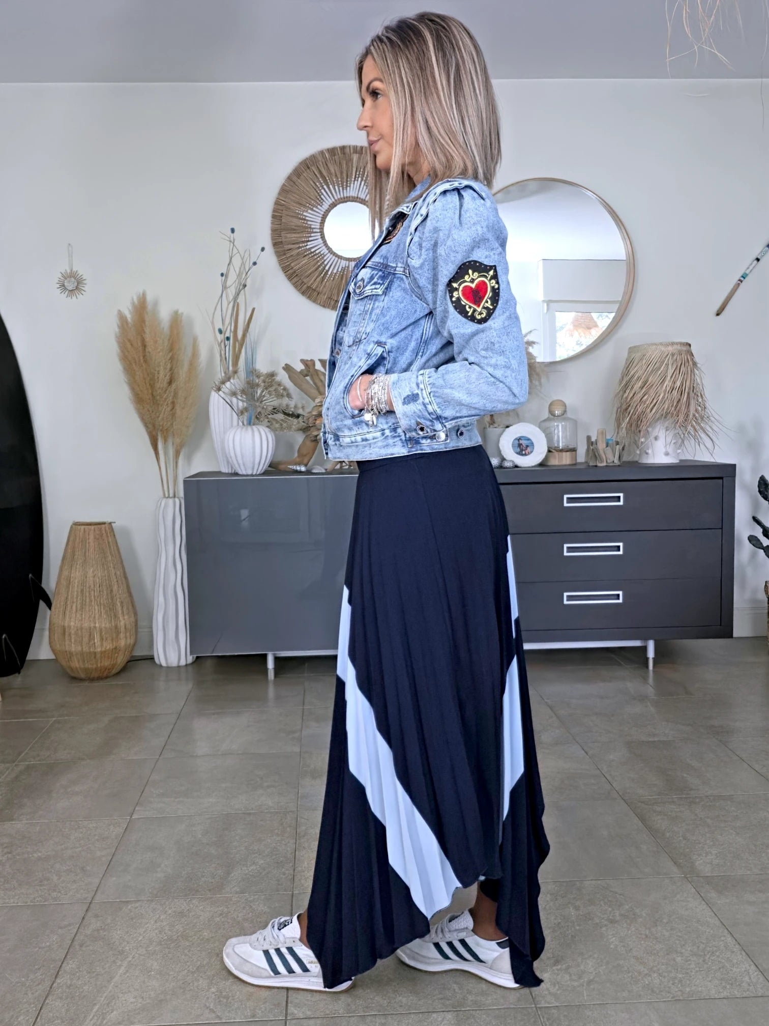 Veste en jean endlessy avec écussons