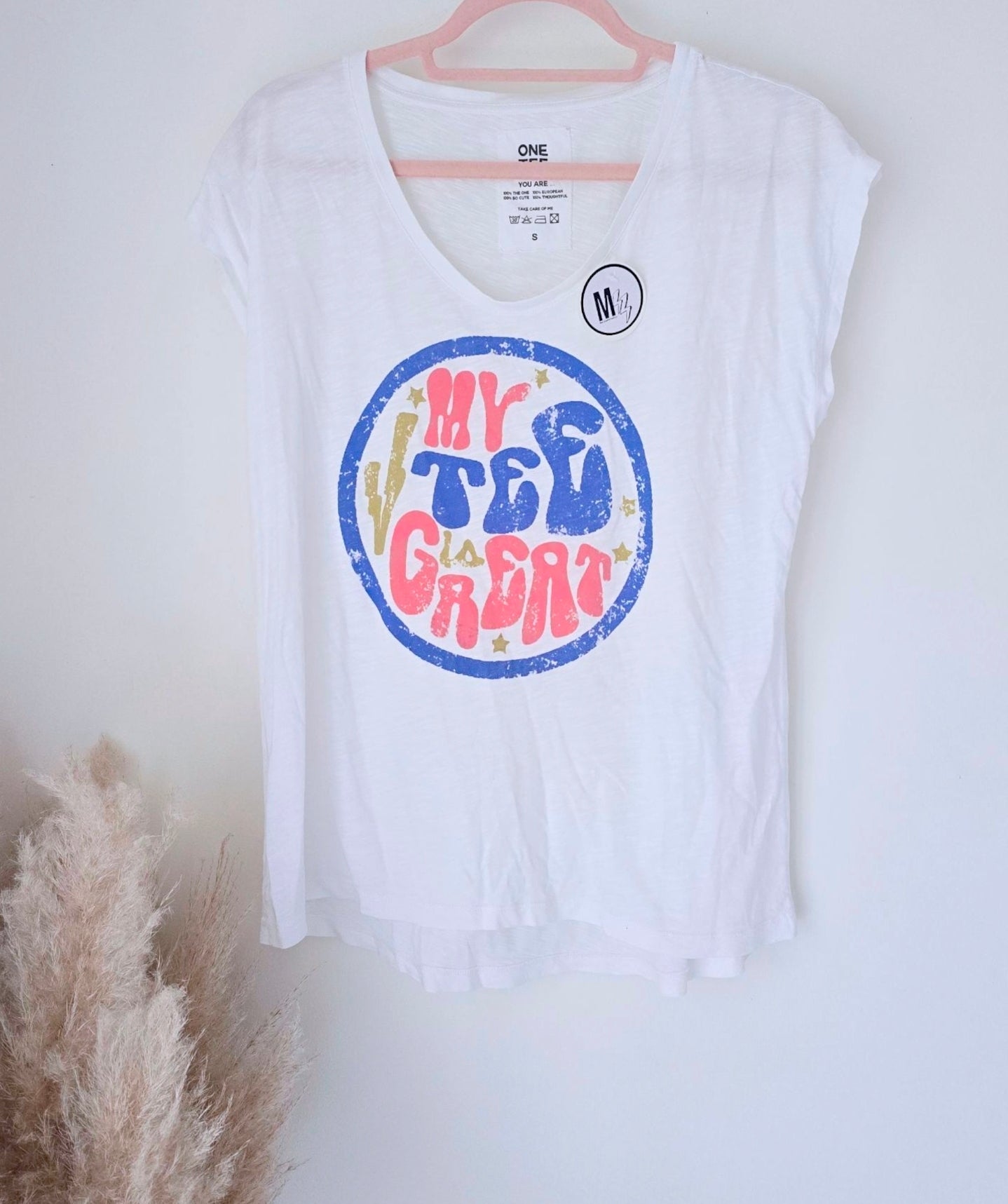 T-shirt blanc "My tee great" - 𝐌𝐚𝐫𝐢𝐧𝐚𝟒𝟒𝐟𝐚𝐦𝐢𝐥𝐲