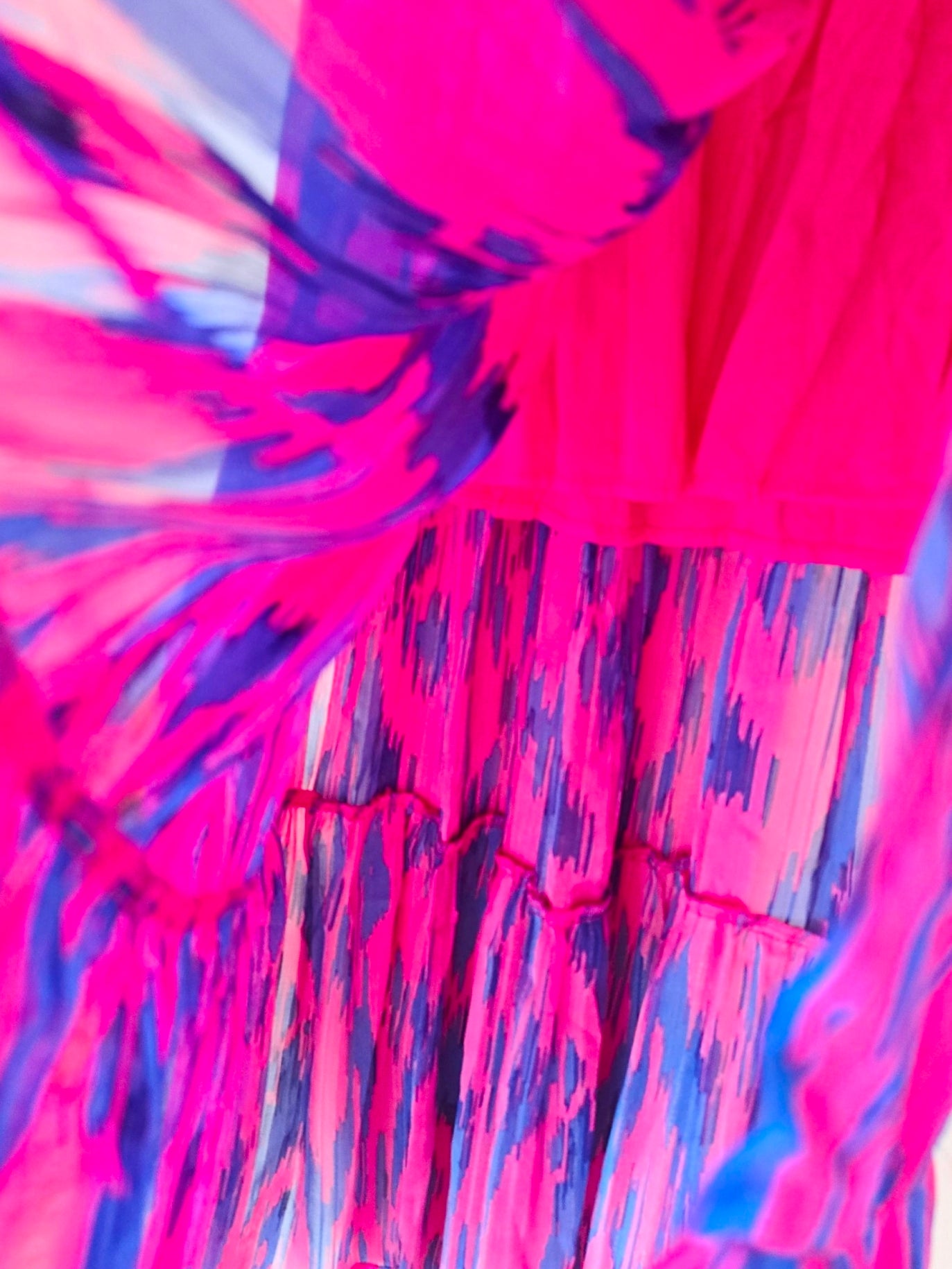 Jupe longue rose fuchsia et bleu roi