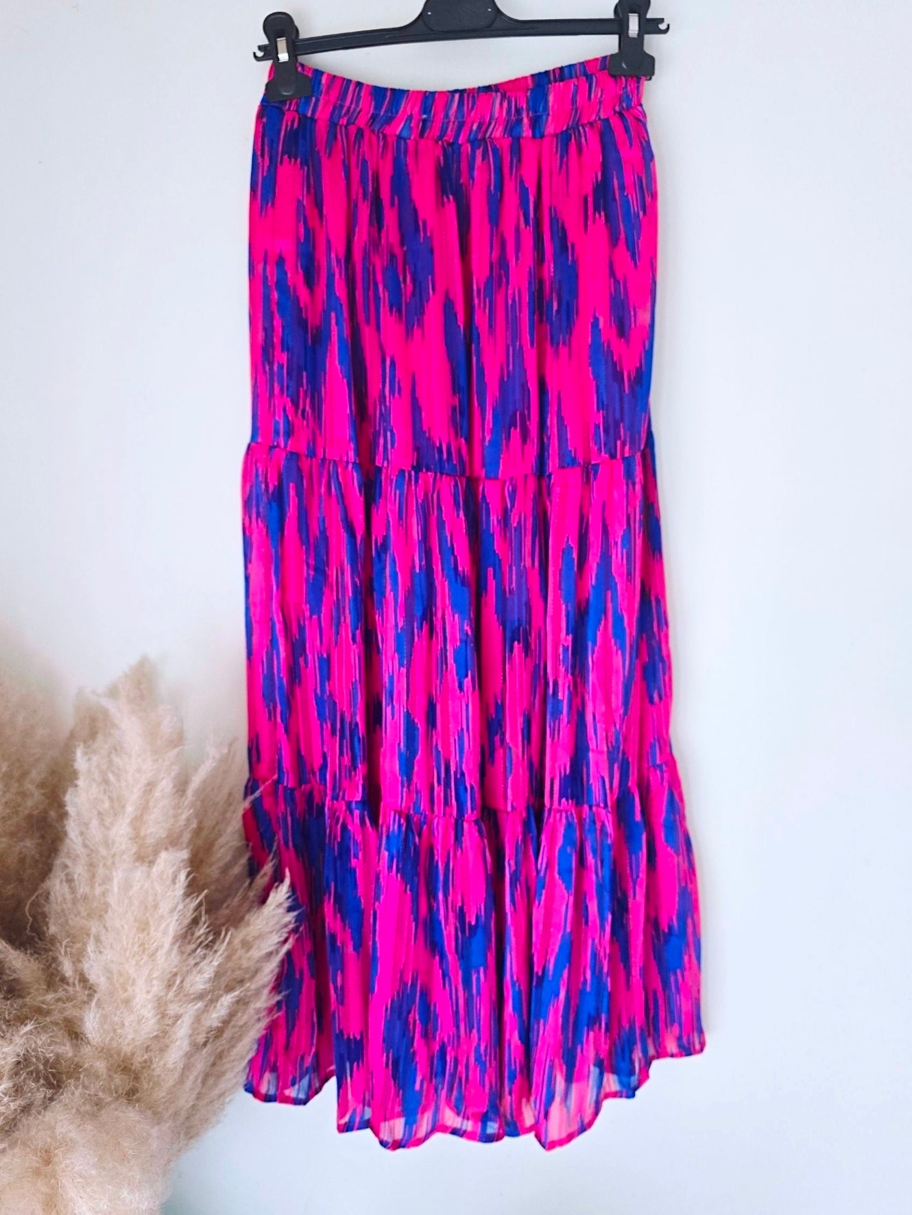 Jupe longue rose fuchsia et bleu roi