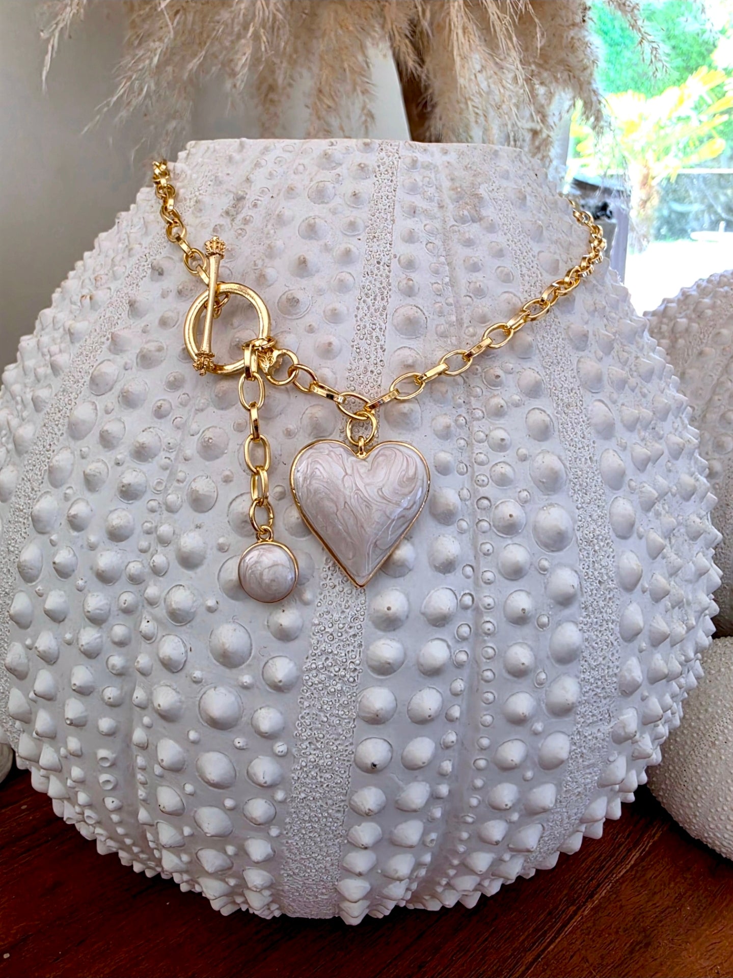 Collier breloque cœur en acier inoxydable