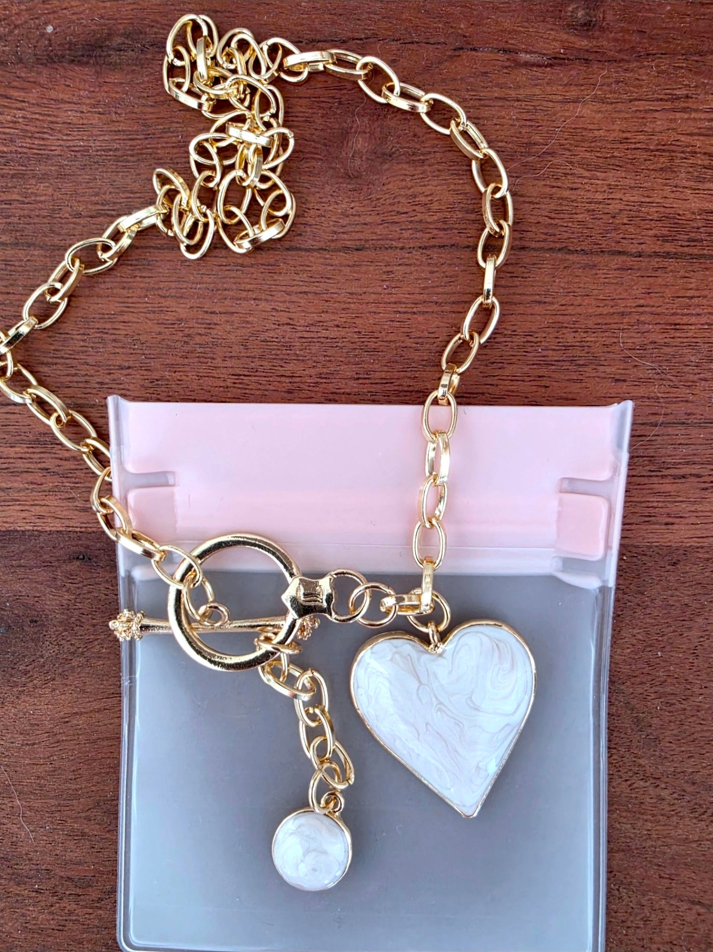 Collier breloque cœur en acier inoxydable