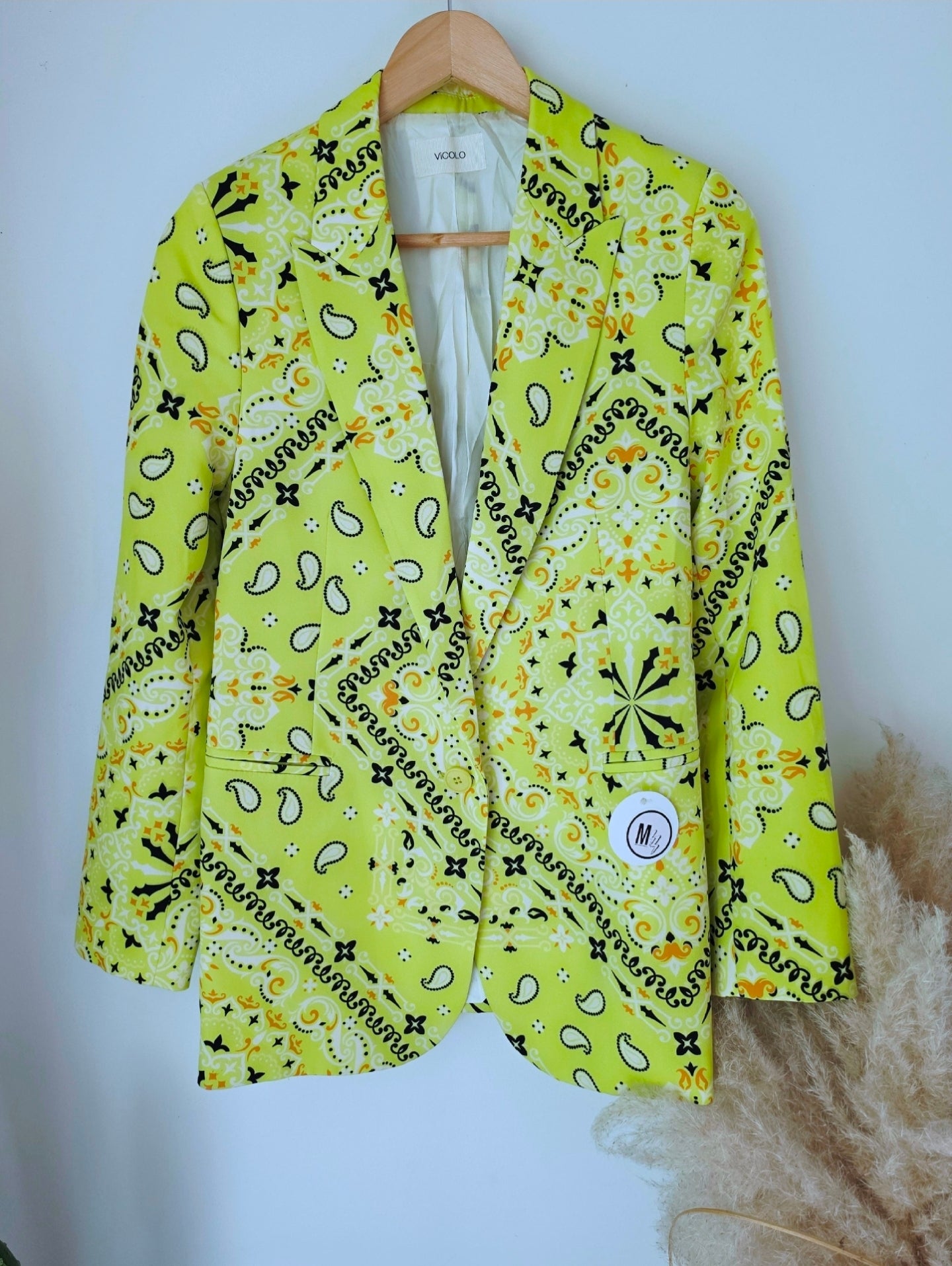 Veste vert jaune à imprimé bandana