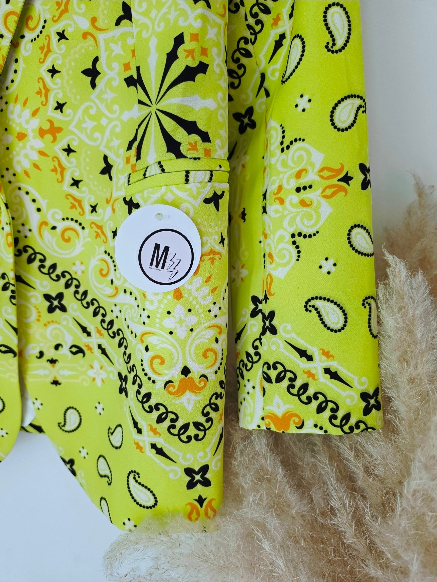 Veste vert jaune à imprimé bandana