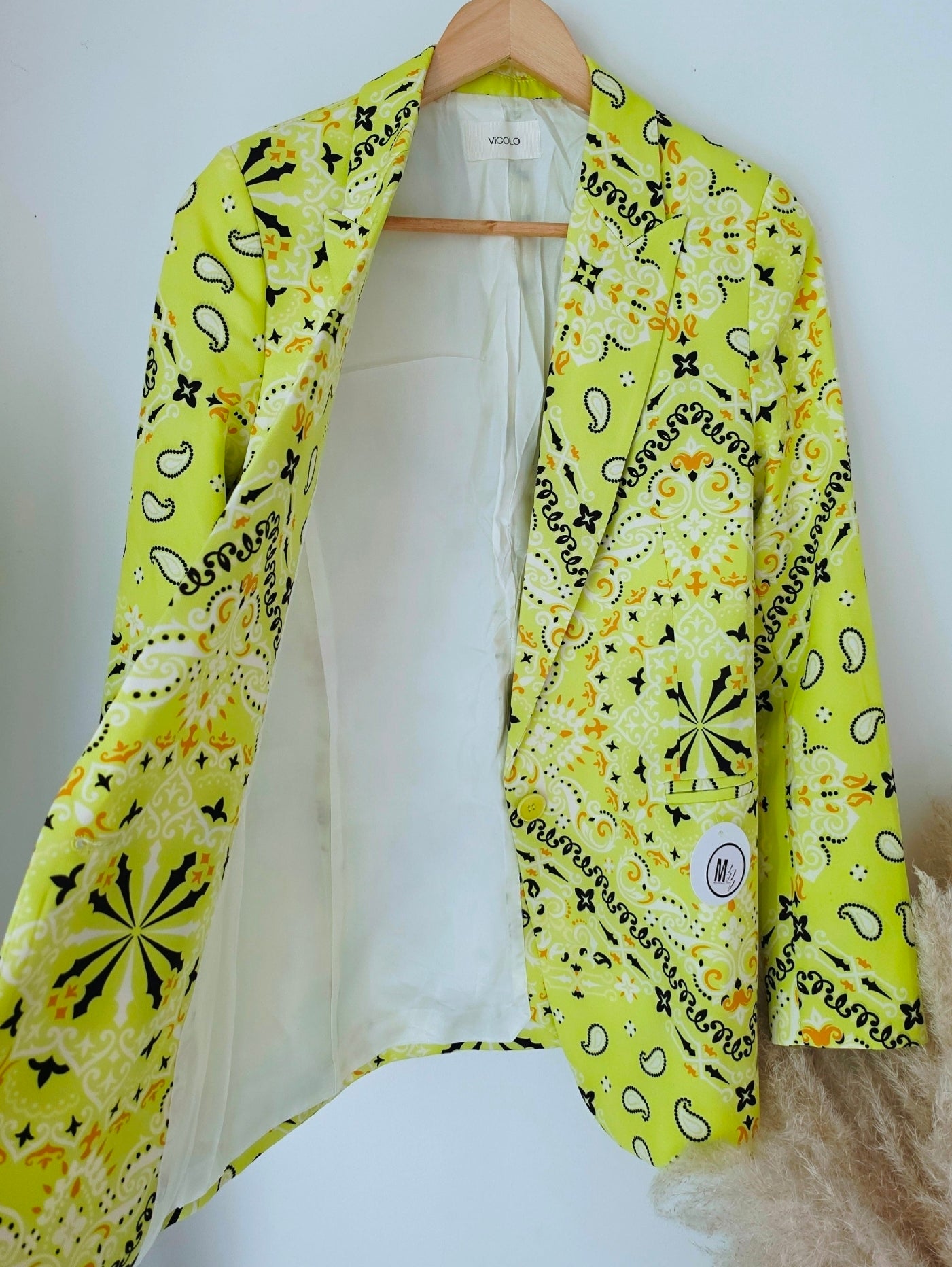 Veste vert jaune à imprimé bandana