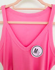 Débardeur rose à maille côtelée extensible
