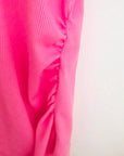 Débardeur rose à maille côtelée extensible