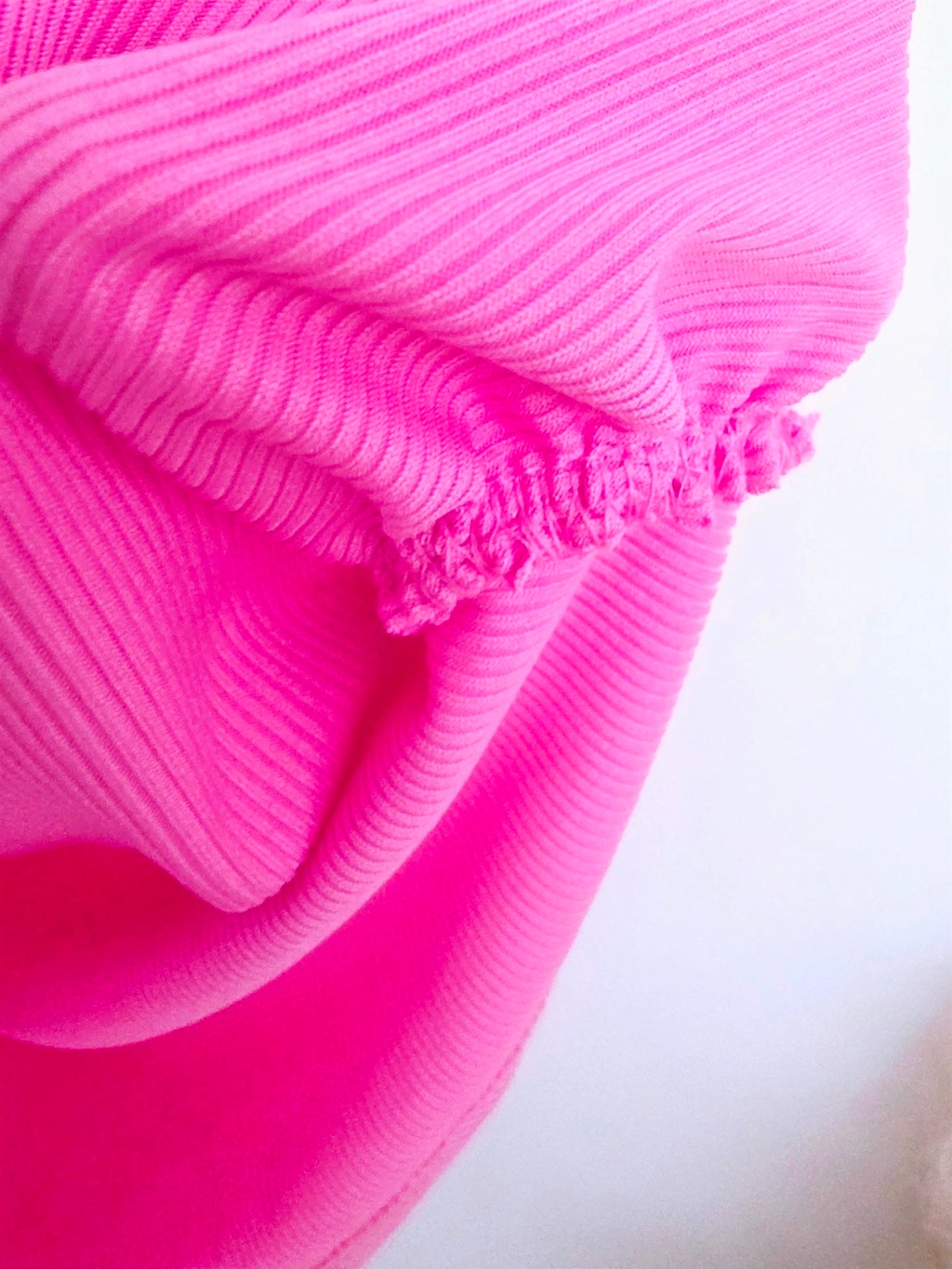 Débardeur rose à maille côtelée extensible