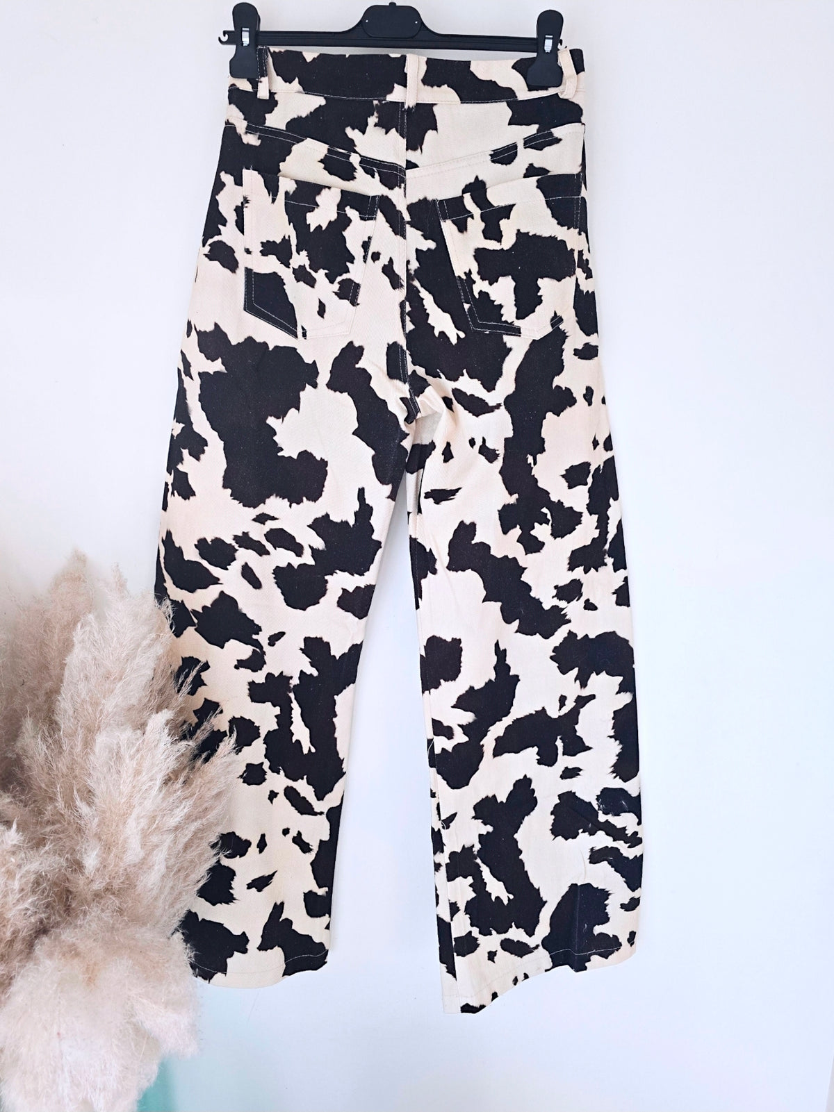 Pantalon ballon à imprimé annimal noir et marron