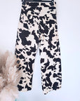 Pantalon ballon à imprimé annimal noir et marron