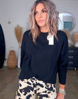 Pull noir à inscriptions au dos - 𝐌𝐚𝐫𝐢𝐧𝐚𝟒𝟒𝐟𝐚𝐦𝐢𝐥𝐲