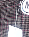 Pantalon palazzo marron à imprimé à carreaux